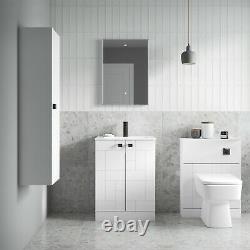 Nuie Blocks Back to Wall WC Unit 600mm Wide Satin White