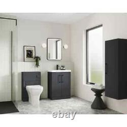 Nuie Deco Back to Wall WC Unit 500mm Wide Satin Anthracite FLT1441