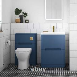 Nuie Elbe Back to Wall WC Unit 550mm Wide Satin Blue