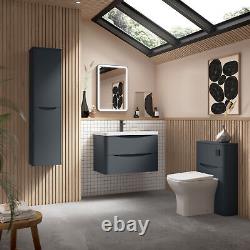 Nuie Lunar Back to Wall WC Toilet Unit 550mm Wide Satin Anthracite