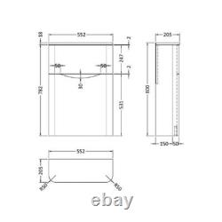 Nuie Lunar Back to Wall WC Toilet Unit 550mm Wide Satin White