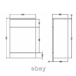 Nuie Mayford Back to Wall WC Toilet Unit 500mm Wide x 300mm Deep Gloss White