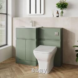 Nuie Urban 1000mm Basin Vanity & WC Combination Unit Square Sink 2-Door 1-Drawer