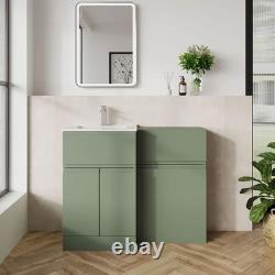 Nuie Urban 1000mm Basin Vanity & WC Combination Unit Square Sink 2-Door 1-Drawer