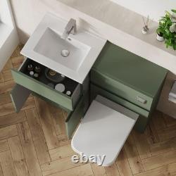 Nuie Urban 1000mm Basin Vanity & WC Combination Unit Square Sink 2-Door 1-Drawer