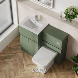 Nuie Urban 1000mm Basin Vanity & WC Combination Unit Square Sink 2-Door 1-Drawer