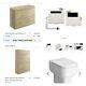 Oak Bathroom Vanity Unit With Back To Wall Toilet With Concealed Cistern