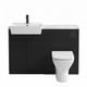 Oliver Matt Black 1200mm Fitted Bathroom Vanity Basin Wc Unit Handles