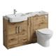 Oliver Oak 1500mm Fitted Bathroom Vanity Basin Wc White Marble Worktop
