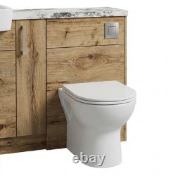 Oliver Oak 1500mm Fitted Bathroom Vanity Basin WC White Marble Worktop