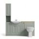 Oliver Sage Green 1700mm Shaker Fitted Bathroom Vanity Wc Tallboy Oak