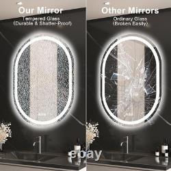 Oval Bathroom LED Mirror Wall Mounted Vanity with Front Back Lights 600x800 mm