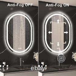 Oval Bathroom LED Mirror Wall Mounted Vanity with Front Back Lights 600x800 mm