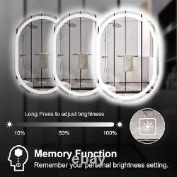 Oval Bathroom LED Mirror Wall Mounted Vanity with Front Back Lights 600x800 mm