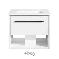 Ove Camila 60cm Wall Mounted Vanity, Matte White (SRP £525) CRACKED AT BACK