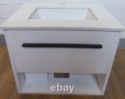 Ove Camila 60cm Wall Mounted Vanity, Matte White (SRP £525) CRACKED AT BACK