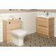 Peace Light Oak Wall Hung Floor Standing Vanity Unit & Back To Wall Toilet Suite