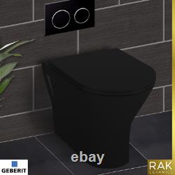 RAK Black Back To Wall Toilet Vanity Unit Basin GIBERIT Cistern Cloakroom Suite