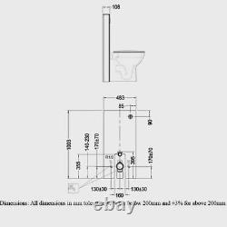 RAK Obelisk Cistern Cabinet for Back to Wall Toilet Pan Black