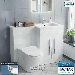 RH Vanity Sink Unit Back to Wall WC Rimless Toilet Bathroom Suit Aron