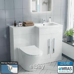 RH Vanity Sink Unit Back to Wall WC Rimless Toilet Bathroom Suit Aron