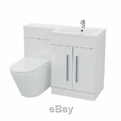 RH Vanity Sink Unit Back to Wall WC Rimless Toilet Bathroom Suit Aron