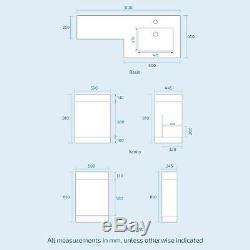 RH Vanity Sink Unit Back to Wall WC Rimless Toilet Bathroom Suit Aron