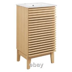 Render 18 Bathroom Vanity Sink Modern Compact Vanity Cabinet Oak White