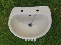 Retro, Cream/Ivory, Ideal Standard Sink And Toilet Set from 1980's
