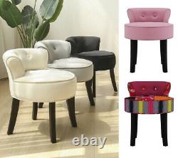 Retro Dressing Table Stool Bedroom Room Makeup Vanity Chair Velvet Backrest Seat