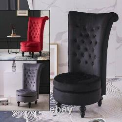 Retro Dressing Table Stool Bedroom Room Makeup Vanity Chair Velvet Backrest Seat