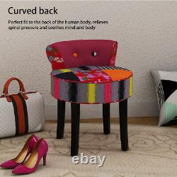 Retro Dressing Table Stool Bedroom Room Makeup Vanity Chair Velvet Backrest Seat