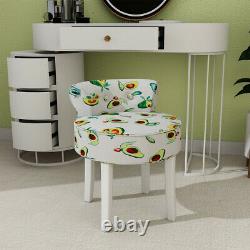 Retro Dressing Table Stool Bedroom Room Makeup Vanity Chair Velvet Backrest Seat