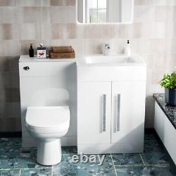 Right Hand 1100mm Basin Vanity Cabinet, WC Unit And BTW Toilet Ason