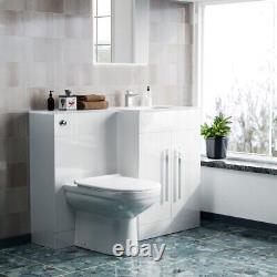 Right Hand 1100mm Basin Vanity Cabinet, WC Unit And BTW Toilet Ason