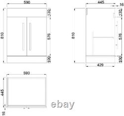 Right Hand Grey Combi Vanity Unit with Basin, Back-to-Wall & Dual Flush Cistern