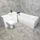 Ross 1050mm White Vanity Square Ended Bath Suite With Black Taps