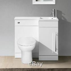 Runole 900mm Right Hand Bathroom White Vanity Wc Basin Back To Wall Toilet