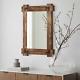 Rustic Wood Mirror For Bathroom, Decorative Framed Farmhouse Natural Vanity Mirr