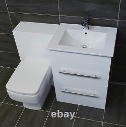 SQ Range 1100 or 1300mm Bathroom Vanity Set Furniture Units Suite Sink + Toilet
