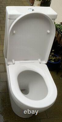 Saneux Air Open Back Rimless Close Coupled Soft Close Toilet + Vanity Sink Unit