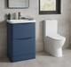 Satin Blue 600mm Vanity Unit & Rimless Fully Back To Wall Toilet Bathroom Set