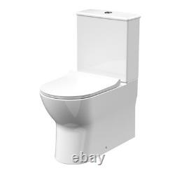 Satin Blue 600mm Vanity Unit & Rimless Fully Back to Wall Toilet Bathroom Set