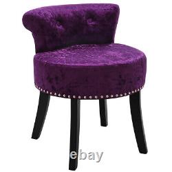 Scroll Buttoned Back Crushed Velvet Vanity Stool Dressing Table Chair Piano Seat