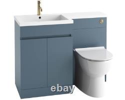 Scudo Empire Vanity Bathroom Back to Wall Toilet Unit & Basin Blue LH Pack