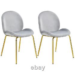 Set of 2 Velvet Dining Chair Modern Lounge Chair Upholstered Makeup Vanity Chair