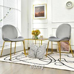 Set of 2 Velvet Dining Chair Modern Lounge Chair Upholstered Makeup Vanity Chair