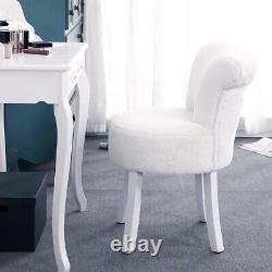 Shaggy Bedroom Dressing Table Chair Faux Fur Upholstered Low Back Makeup Stools