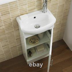 Sienna Bathroom Furniture Back To Wall WC Vanity Basin Sink Cupboard Unit White