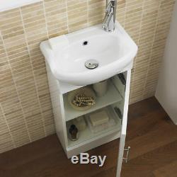 Sienna Bathroom Furniture Back To Wall WC Vanity Basin Sink Cupboard Unit White